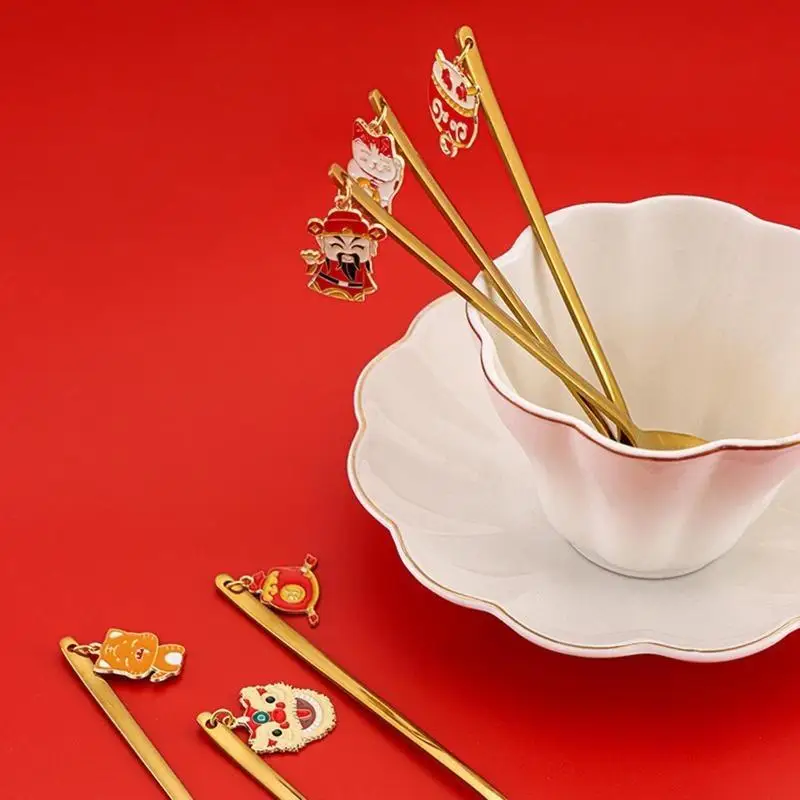 

E8BD Coffee Spoons/Fruit Froks Dessert Spoons/Forks Flatwares Stainless Steel Perfect New Year Gifts for Housewarming