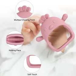 Baby Teether Chick Gloves Teether Silicone Anti-eating Hand ​Molar Stick Massage Gums Baby Anti-biting Teether Baby Accessories