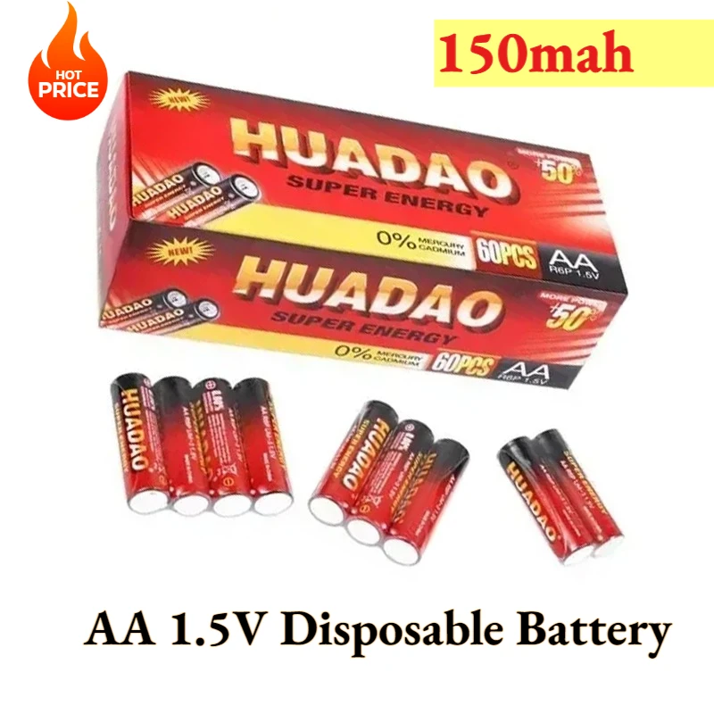 

60PCS Disposable Battery1.5v Battery AA Carbon Batteries Safe Strong Explosion-proof 1.5 Volt AA Battery UM4 Batery No Mercury