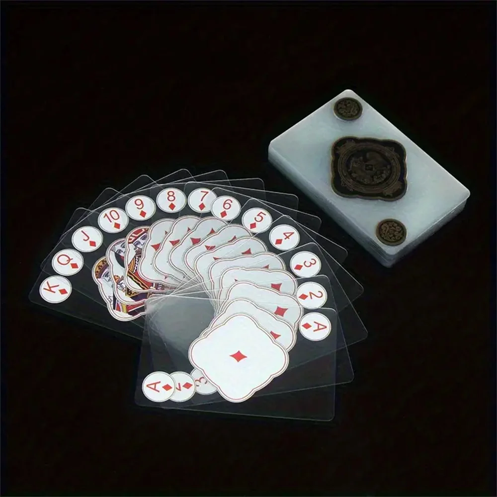 Waterproof Transparent Plastic Playing Cards 2Sets Creative Durable PVC Poker for Deck Board Game and Classic Card Games Access