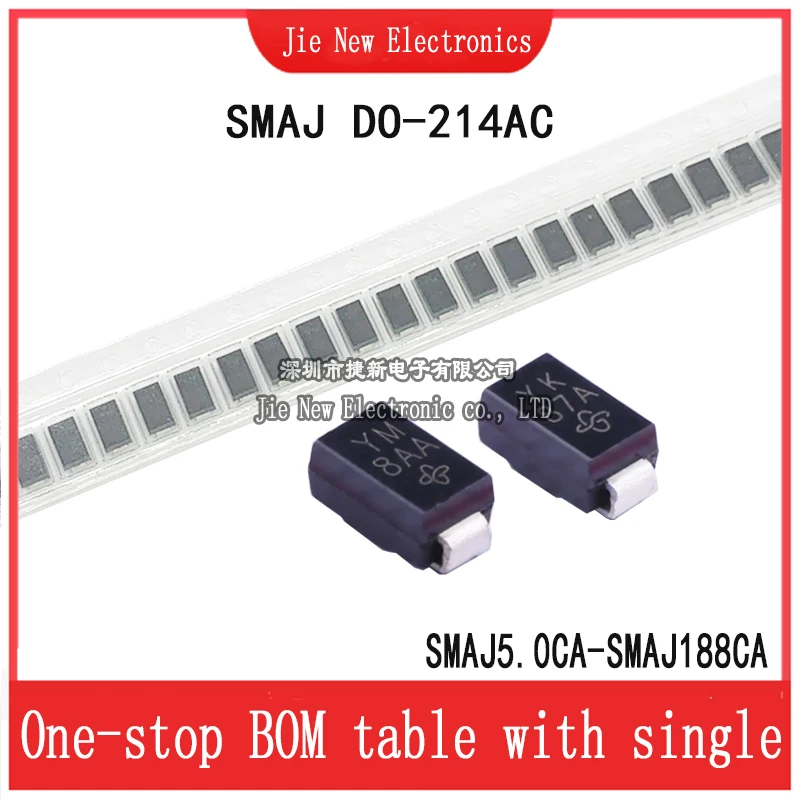 50pcs SMA_DO-214AC  SMAJ26CA SMAJ28CA SMAJ30CA SMAJ33CA SMAJ36CA  SMAJ43CA SMAJ45CA SMAJ48CA SMAJ51CA SMAJ54CA  Smd Tvs Diode