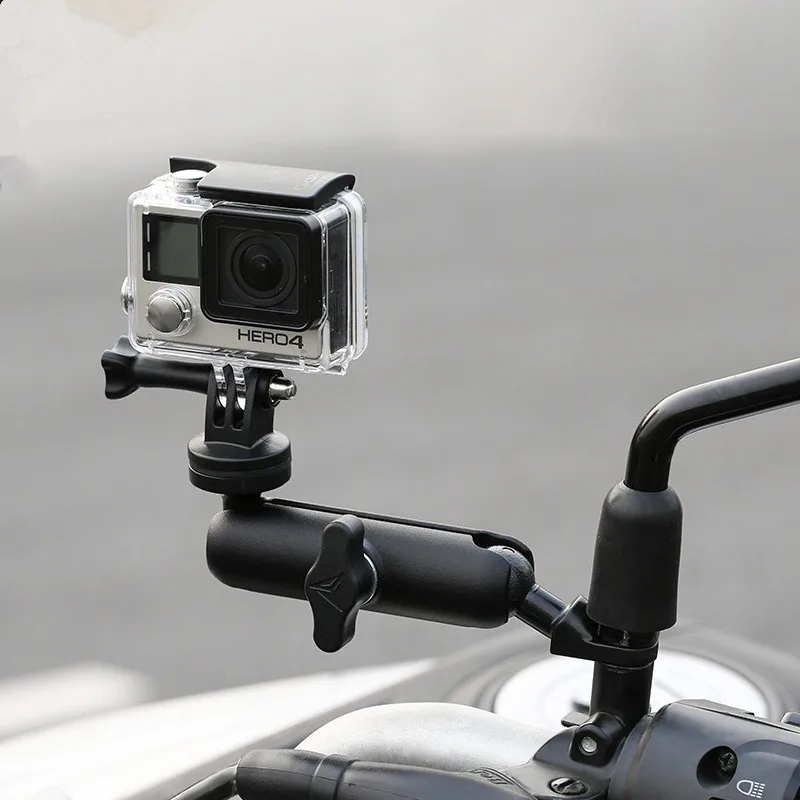 Шаровая Головка, черный держатель для телефона, GPS, крепление для мотоцикла, основание с отверстием 10 мм, автоцикл, подставка для Gopro 10, 9, 8, 7, 6, 5, 4, Xiaomi, для iPhone