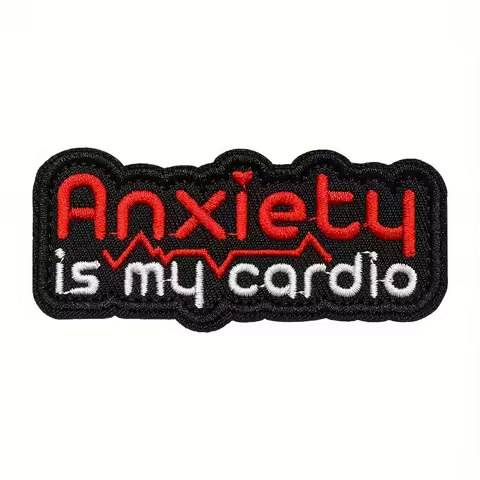 "Anxiety" Funny Humor Meme Embroidered Velcros Patch Hook Loop Tactical Morale Badge, Embroidered for Molle Backpacks, Jackets