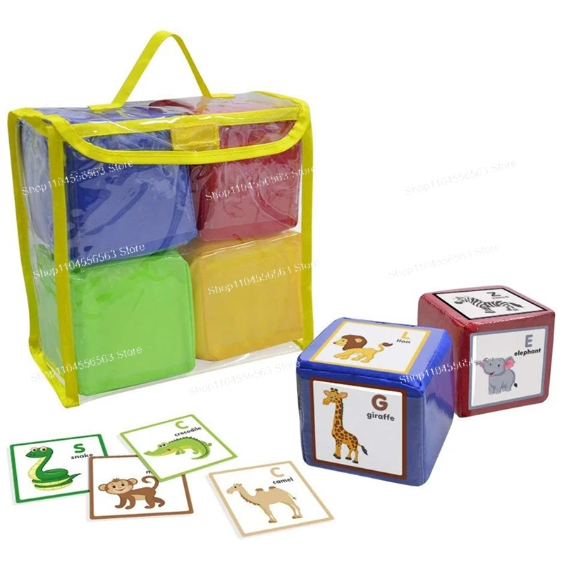مجموعة ألعاب تعليمية DIY (4 قطع) - مكعبات تكديس إسفنجية، مربعات الجيب، جيوب الصور ونرد اللعب #3