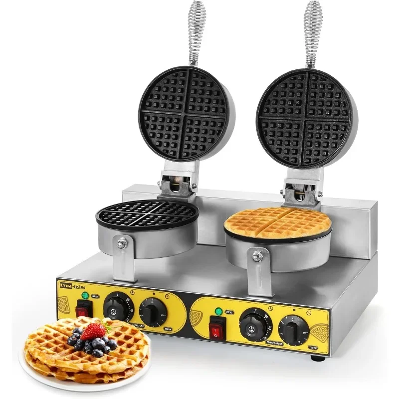

Dyna-Living Commercial Waffle Maker, Non-Stick Stainless Steel, Restaurant-Friendly, Large Waffle Maker