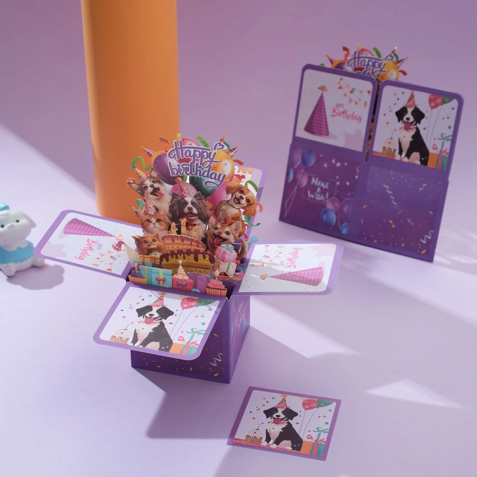 

New Colorful “HAPPY BIRTHDAY” 3D Greeting Card: Creative Handmade Cut-Out Paper Sculpture Birthday Card 3D Box