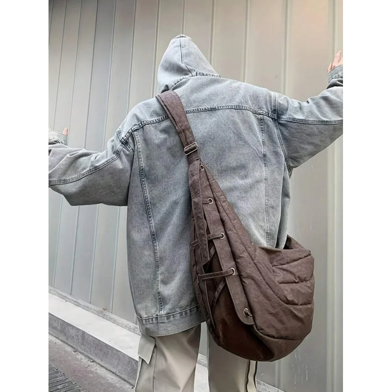 G Men's Denim Spring Autumn Long Sleeve Open Collar Elegant Fashion Casual Cool Daily Wear Windproof Hip Hop Jacket Oversized To