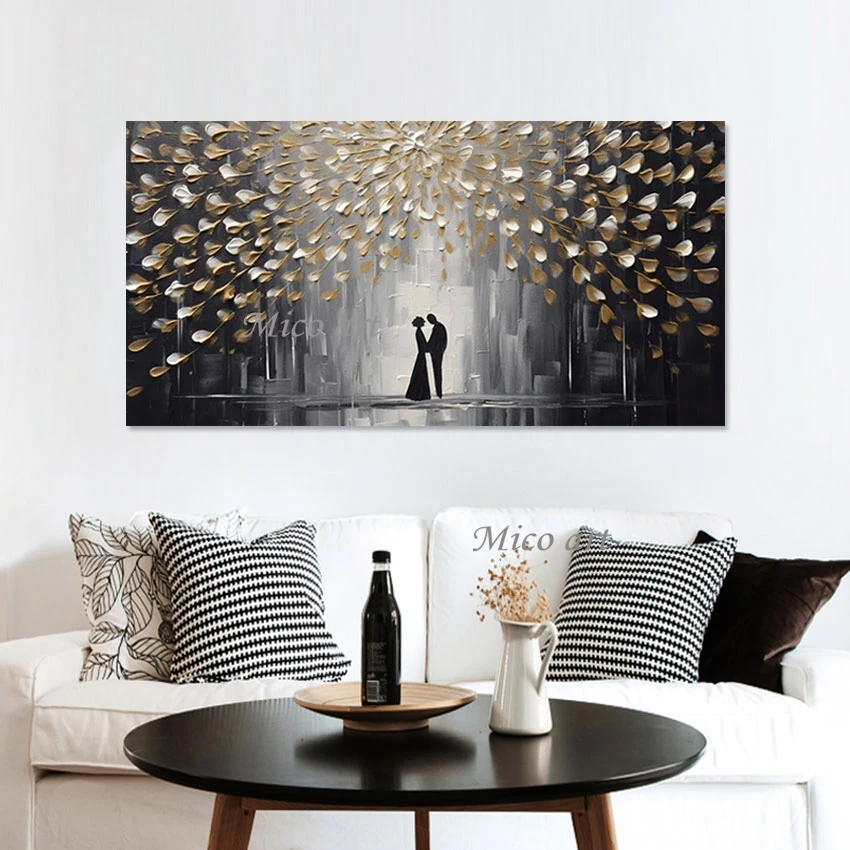 Wedding Rooms Decoration Couple Abstract Figure Wall Art Modern Acrylic Picture Artwork Without Framed Wall Painting For Home