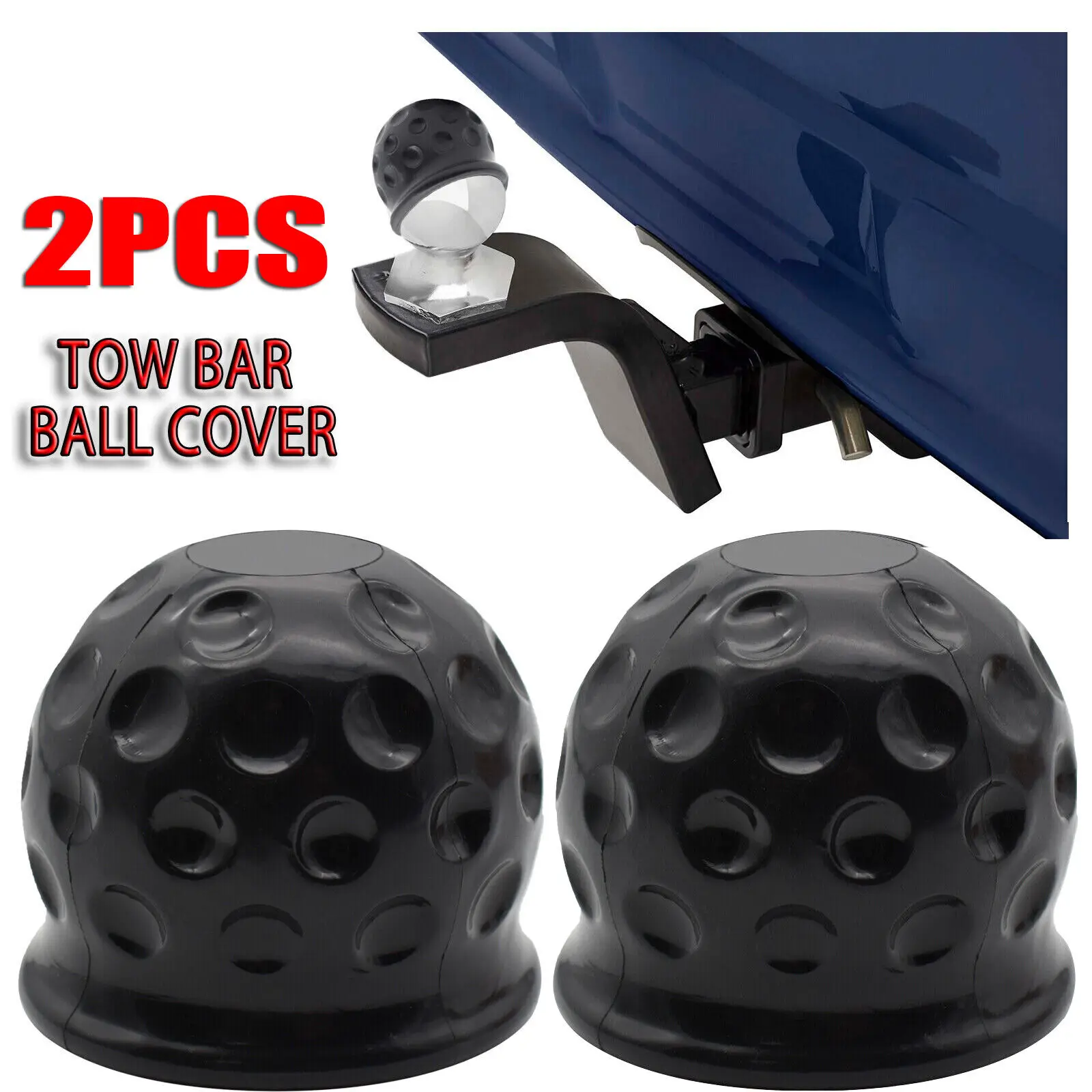 

Universal 50Mm Tow Bar Cap Black Caravan Trailer Protection Towing Hitch Tow Ball Cover Car Accessories Prevent Falling