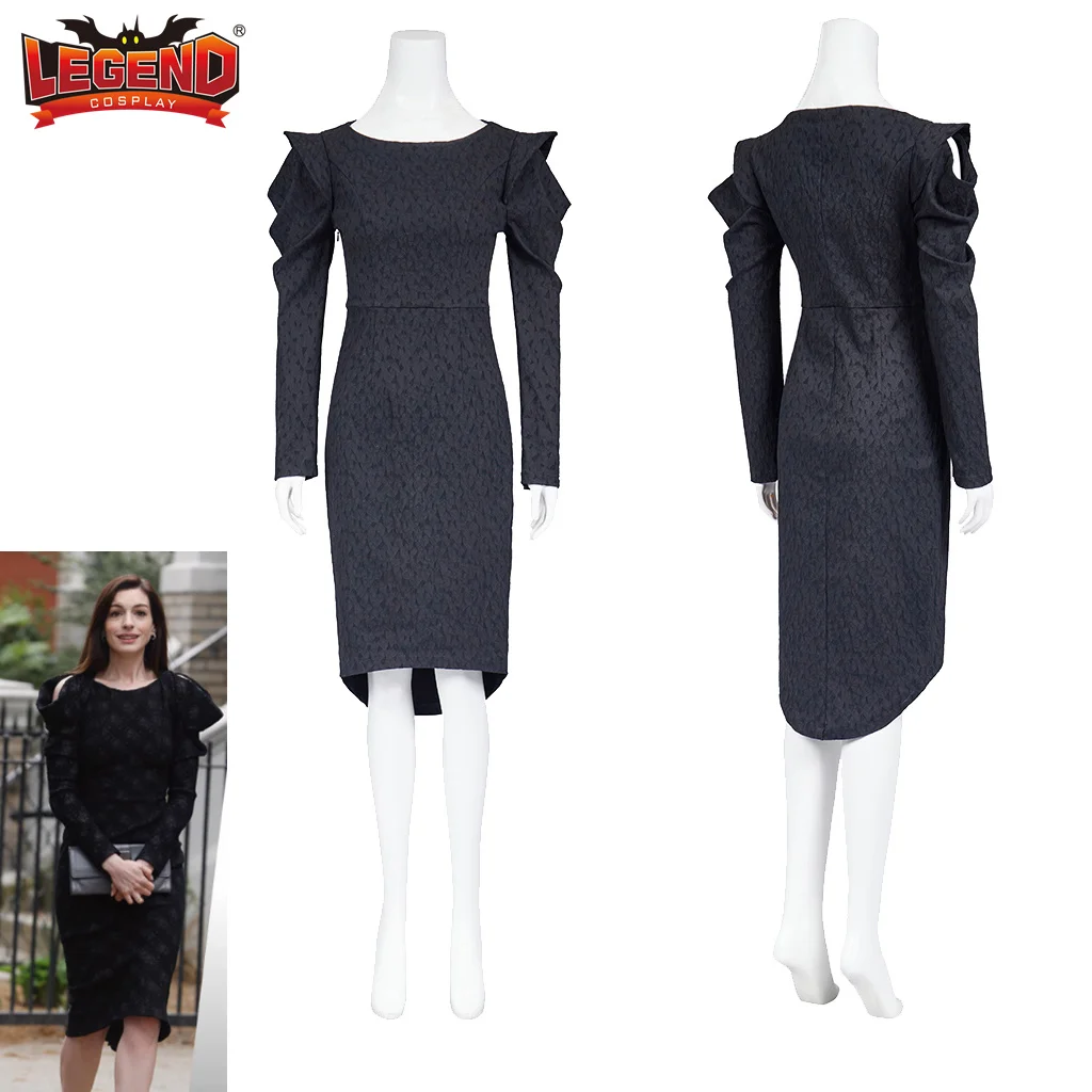 

Patricia She Came to Me Cosplay Costume Black Dress Anne Hathaway Movie Costume Gothic Steampunk Dress Outfit for Women