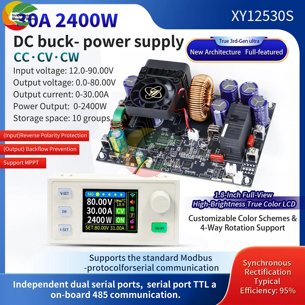 

XY8030S XY12530S CNC Adjustable DC Step-Down Power Supply Constant Voltage and Current Module 2400W 3750W
