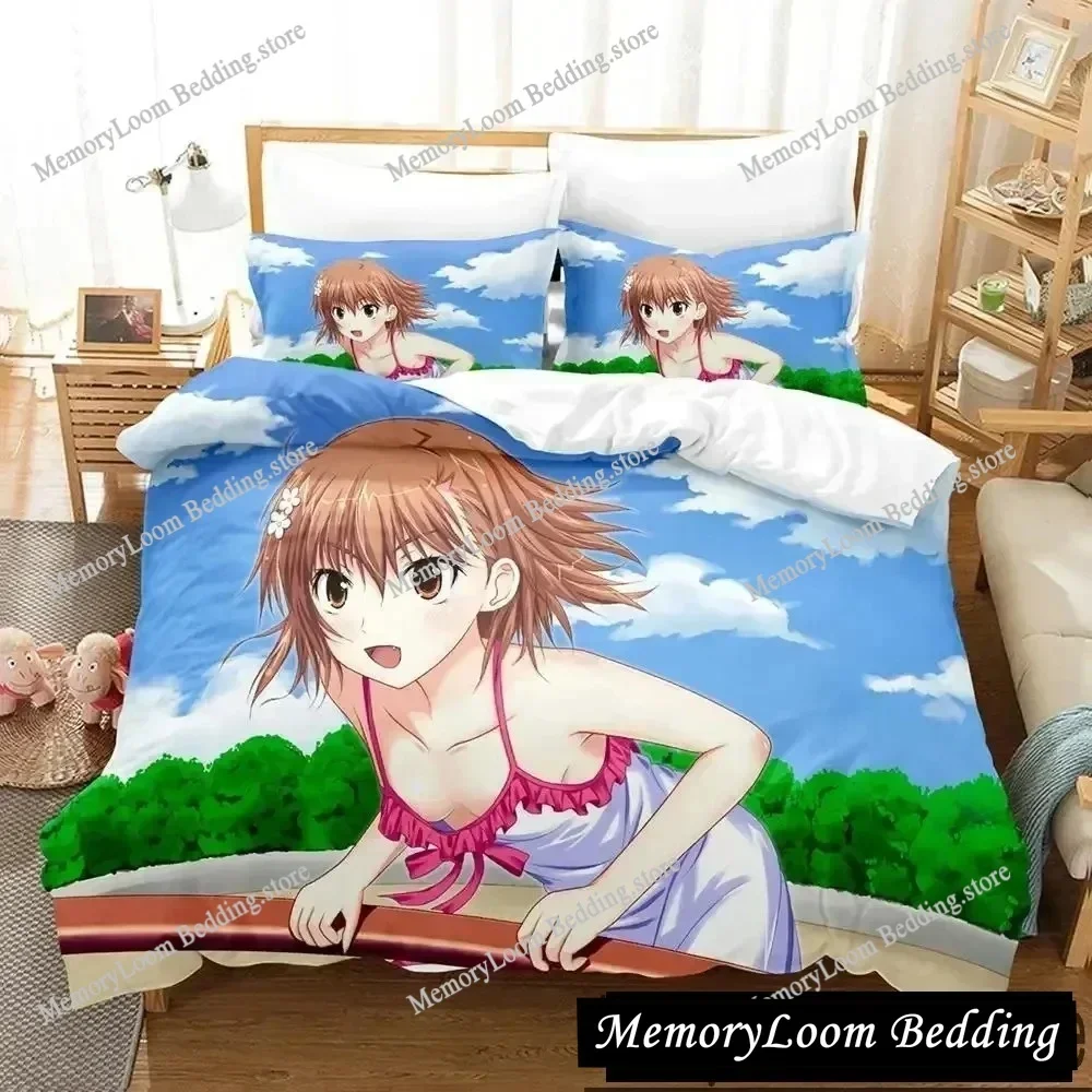 Misaka Mikoto A Certain Magical Index Railgun Bedding Set Single/Queen/King Size 3D Print Duvet Cover Bed Sheet Soft Set