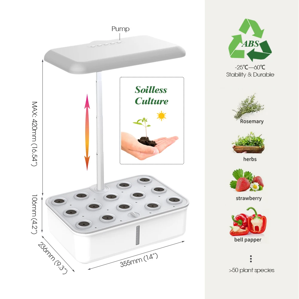 System uprawy hydroponiki kompatybilny z WIFI, kryty ogród roślina roślinna uprawia oświetlenie LED do uprawy kiełkuje sadzarkę