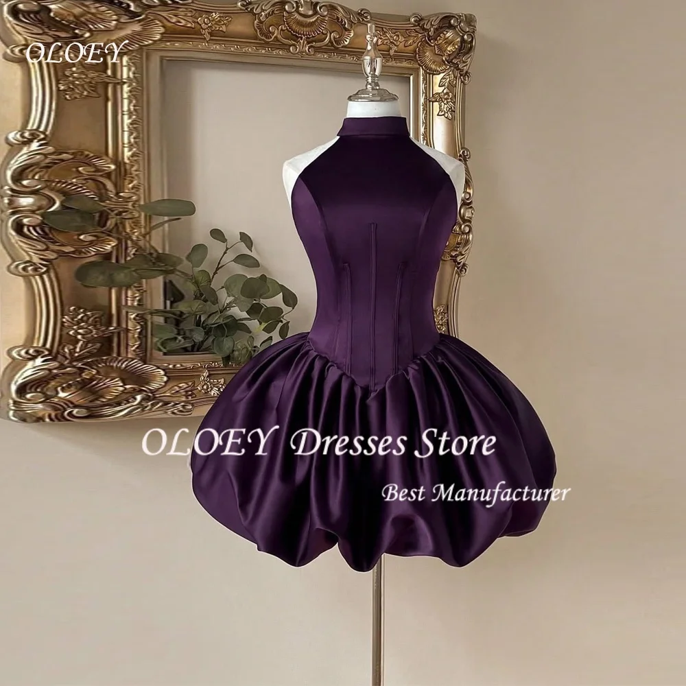 

OLOEY Short Homecoming Dresses Sexy Backless Satin Bones Mini Vestidos De Graduación Party Prom Dresses Customized