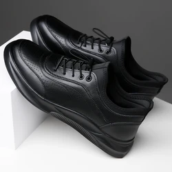 Genuine Leather Men shoes summer hole breathable Casual Comfortable Walking Footwear Slip on Male Leather Shoes Zapatos Hombre