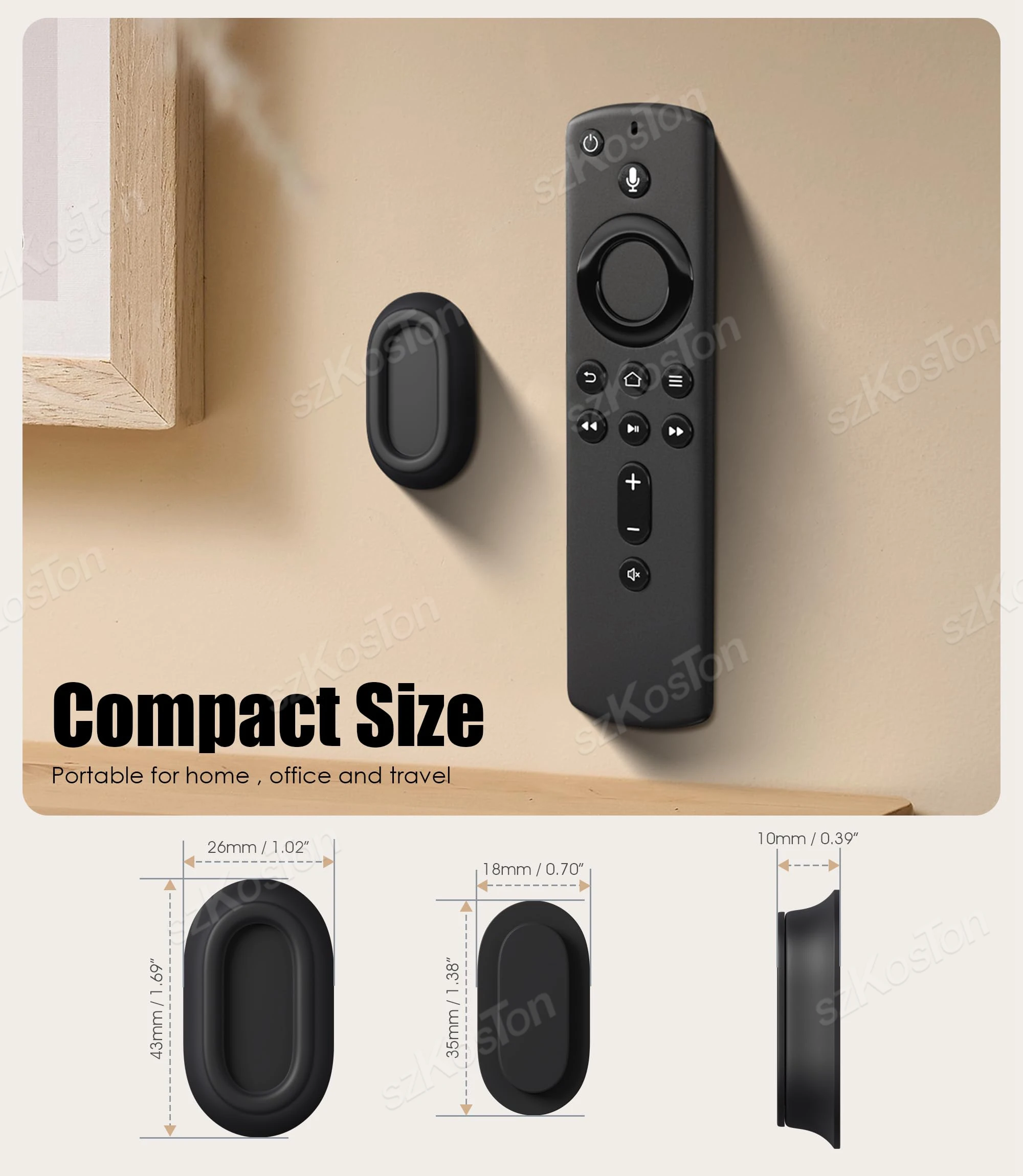 حامل مغناطيسي للتحكم عن بعد على الحائط، دعامة تخزين ذاتية اللصق مثبتة على الحائط لأجهزة التحكم عن بعد للتلفزيون