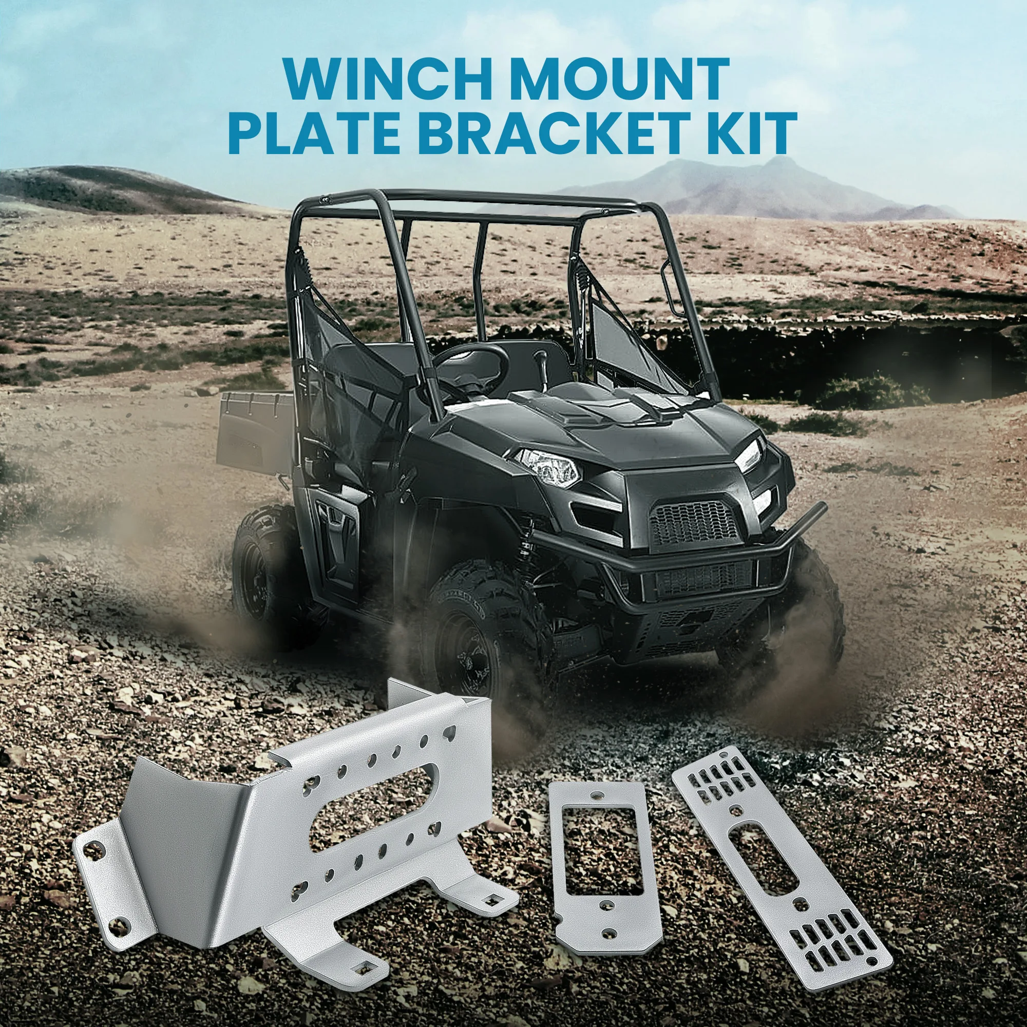 High Quality Aluminum Alloy Winch Mount Kit for Polaris UTVETX Ranger Midsize 4x4 Two Year Warranty