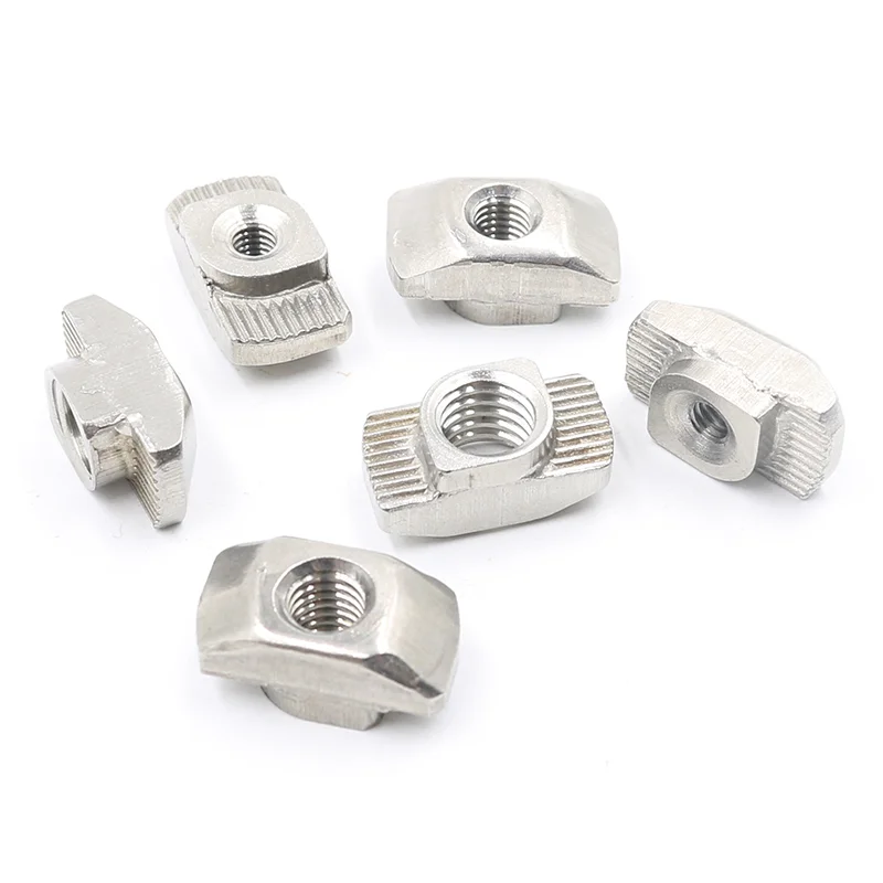 10pcs M3/M4/M5/M6/M8 Slot Sliding T Nut Hammer Drop In Nut Fasten Connector EU Standard for 20/30/40/45 Series Aluminum Profiles