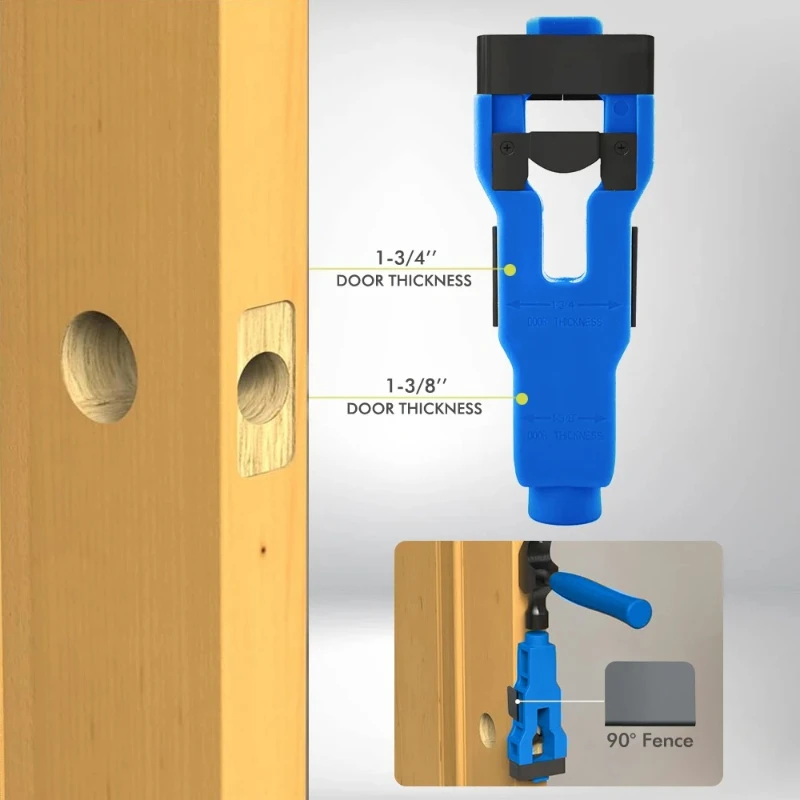 Fall Home Improvement Tools Door Lock Installation Kit, Wood Door Hole Saw Cutter & Mortise Jig Set for Solid/Hollow Core Doors