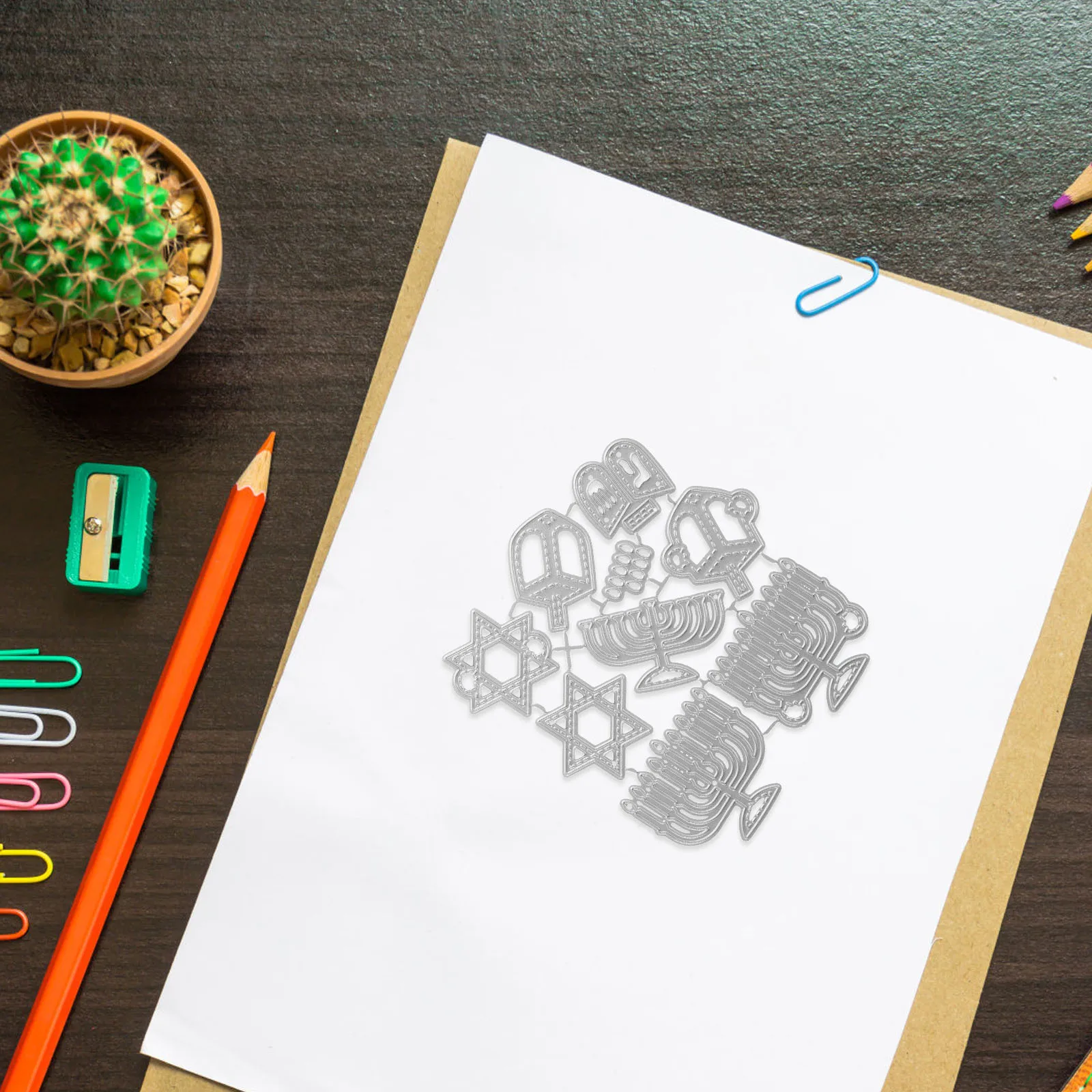 

Hanukkah Stamp Metal Cutting Dies DIY Hand Embossing Greeting Cards Holiday Presents Paper Card Crafts Durable