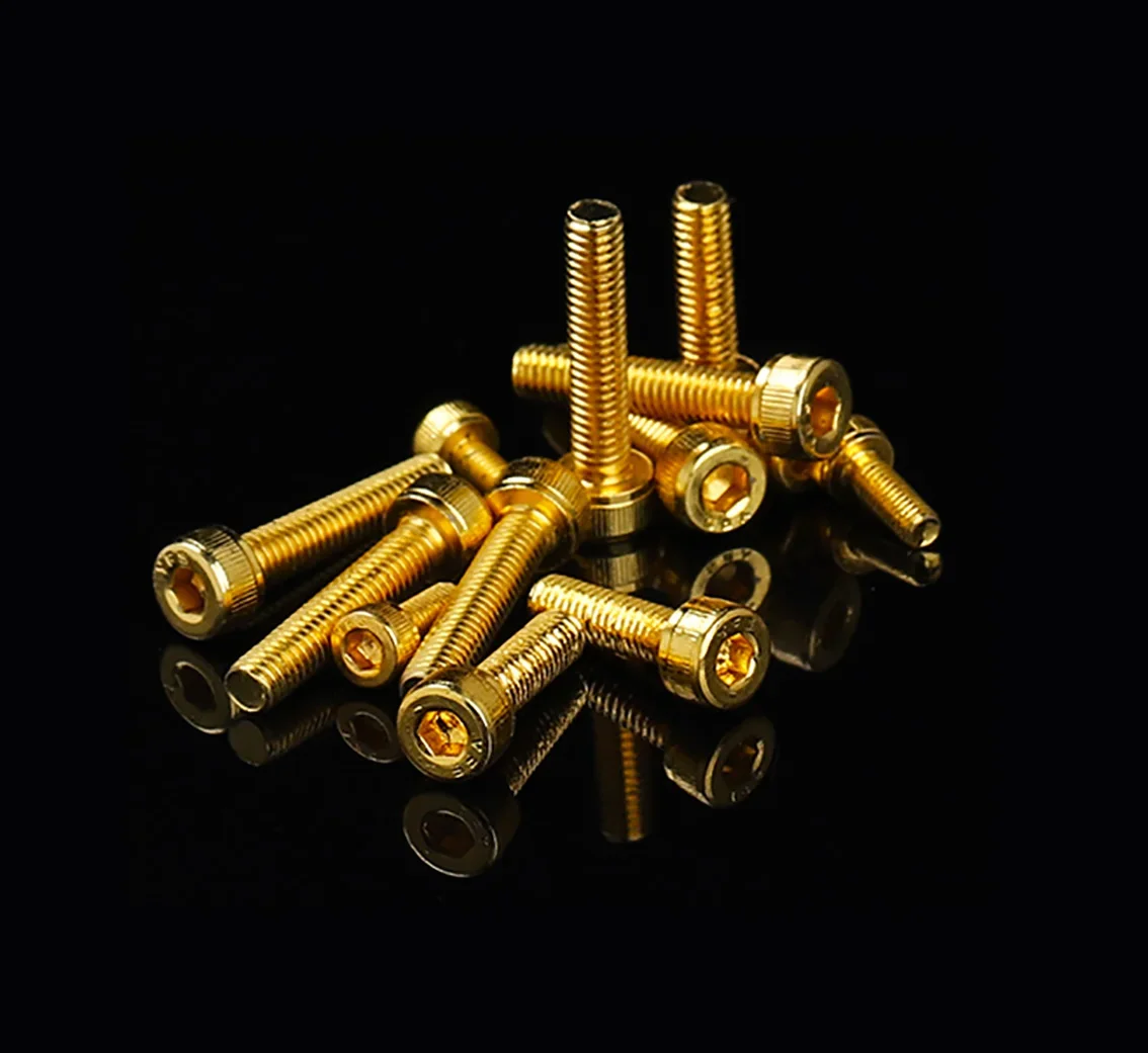 M2 M2.5 M3 M4 M5六角六角キャップヘッドネジDIN912グレード12.9合金鋼チタンメッキゴールドアレンボルト