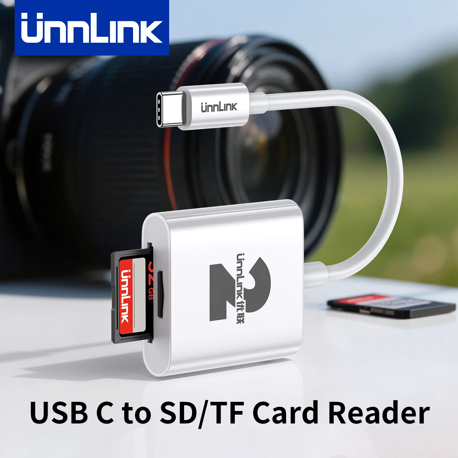 

Unnlink USB C to SD TF Micro SD Card Reader, Phone Card Reader，Camera Card Reader