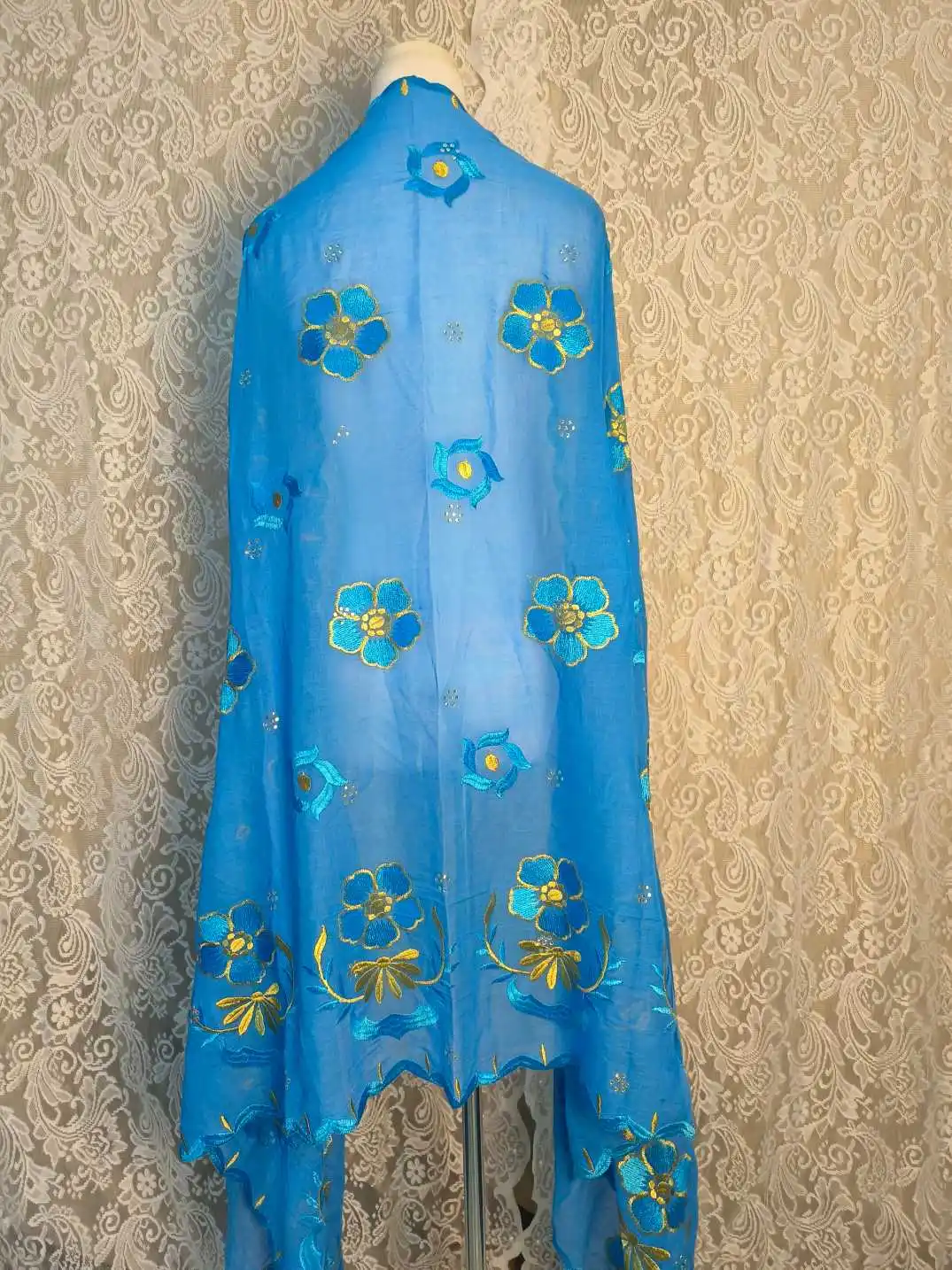 12pcs Colorful Long Cotton Abaya Scarf Set for Ladies Islamic Hijab Cheap Wholesale Dubai Summer Floral Patterned African Design