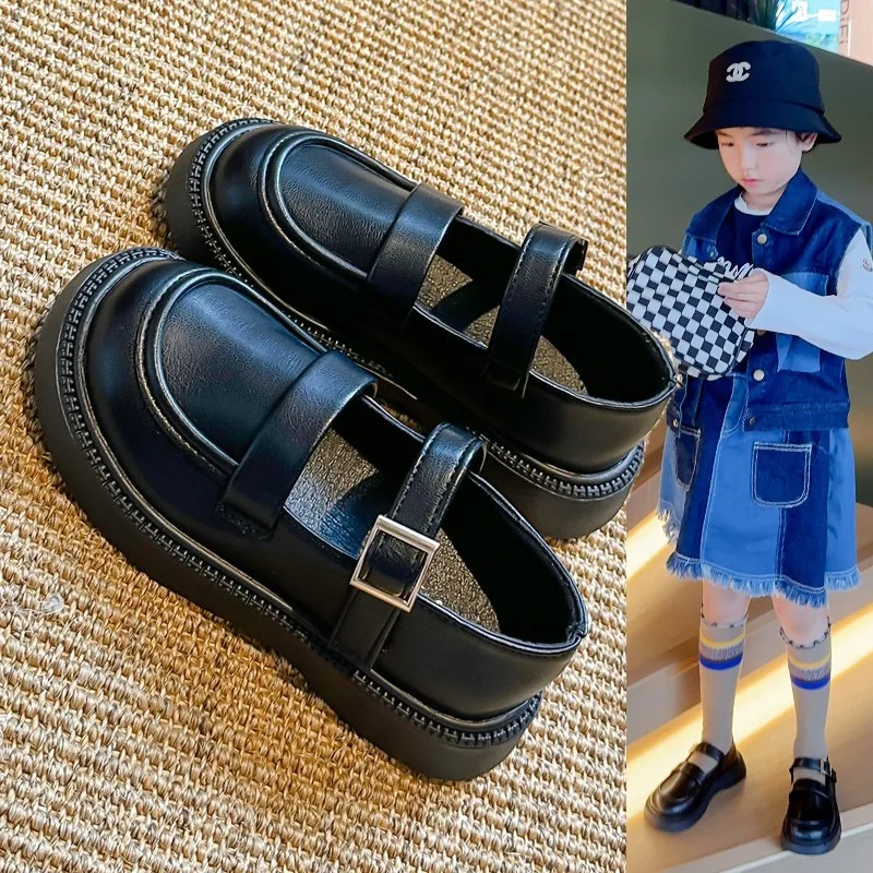 

2025 Children's Fashionable simple and elegant Single Shoes Girls' Footwear Soft Leather Bottom Low Cut Versatile Kids Shoes