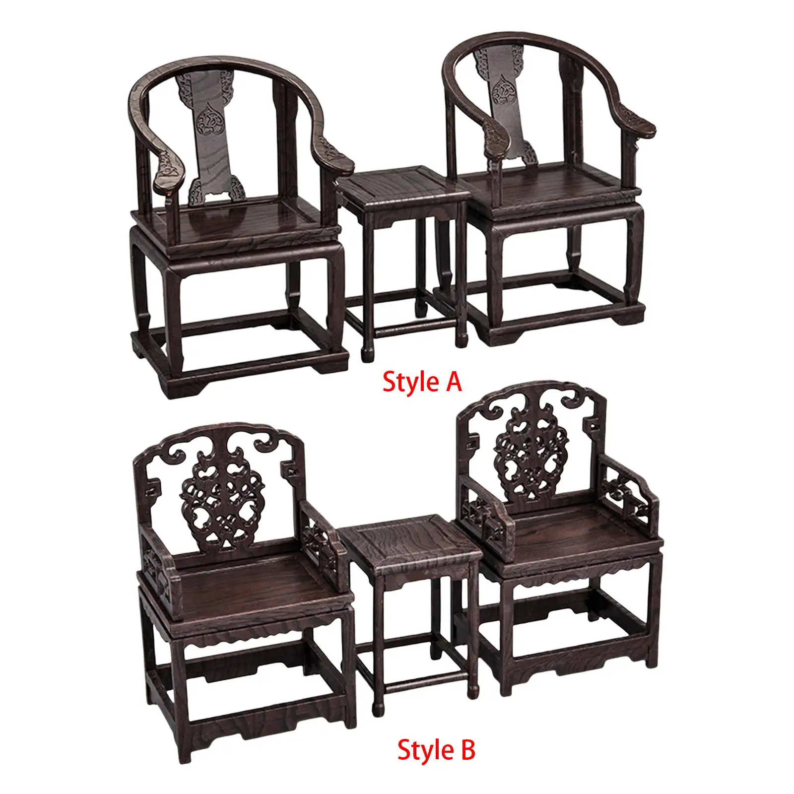 

1:12 Desk Stool Decor Multipurpose Mini Durable Table Chairs Set Furniture Model