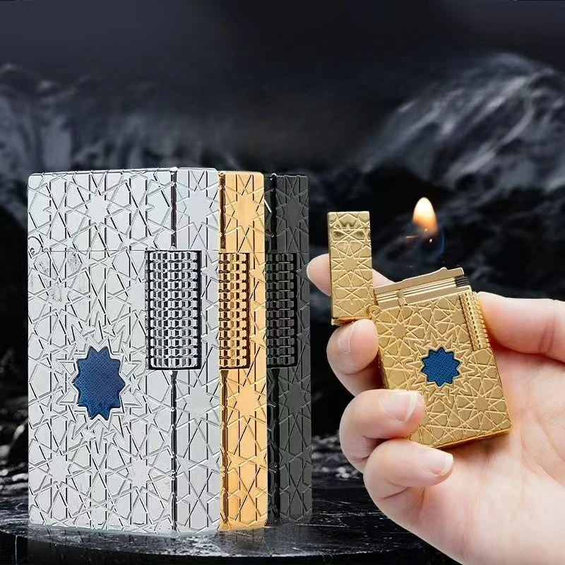 

2026 Exquisitely Engraved Brass Kerosenes Lighter - Side-Sliding Ignition Creative Personalized High-End Gift for Unique Style