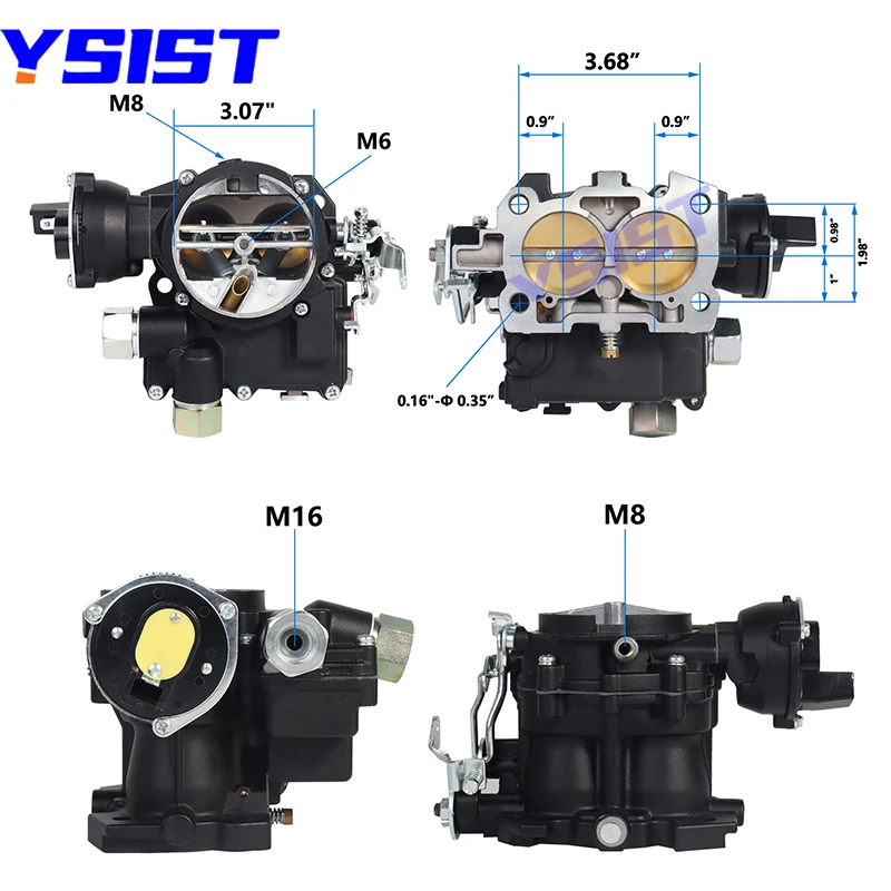 Marine Carburetor for 4.3L 6CYL V6 2BBL Engines Mercruiser Rochester Mercarb