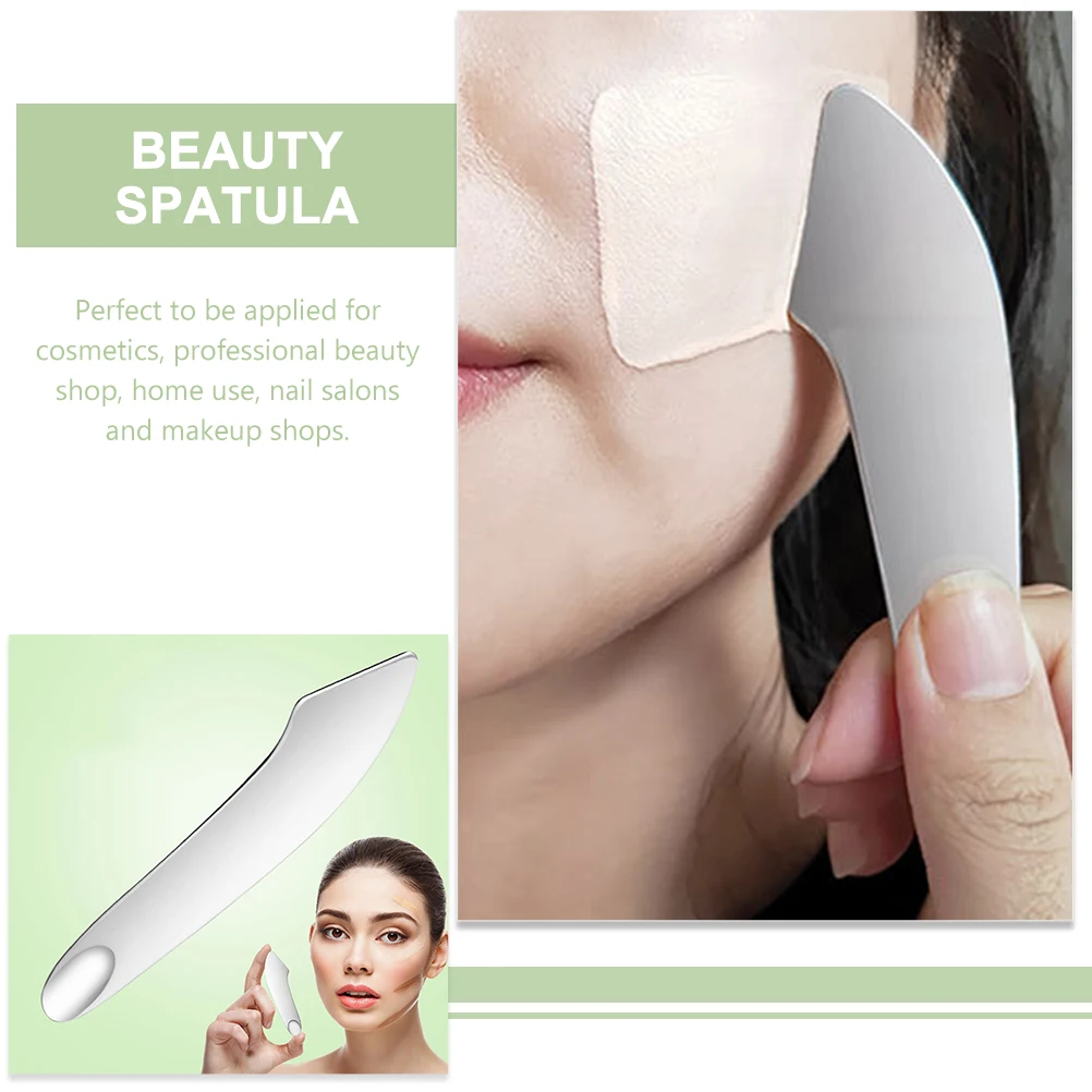 

Foundation Scoop Stainless Steel Spatula Mirror Finish Double Head Makeup Mixing Tool Cream Blender Nail Art