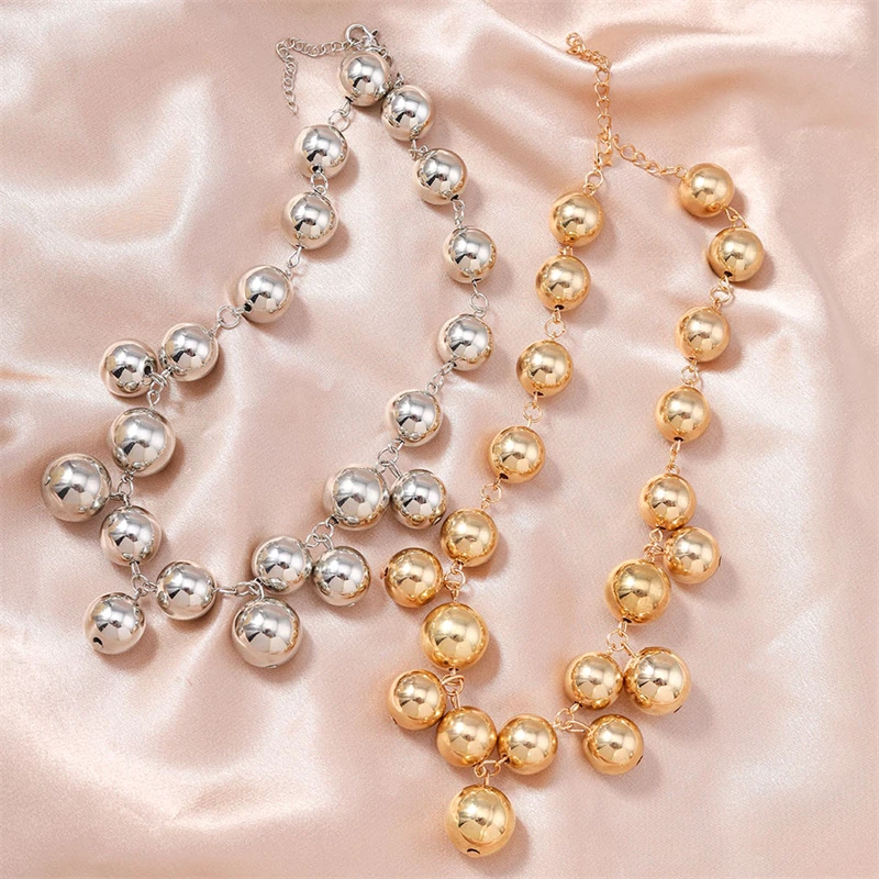 

Punk Handmade Metal Beads Necklace for Women Fashion Choker Necklace Girls Party Festival Jewelry Gifts