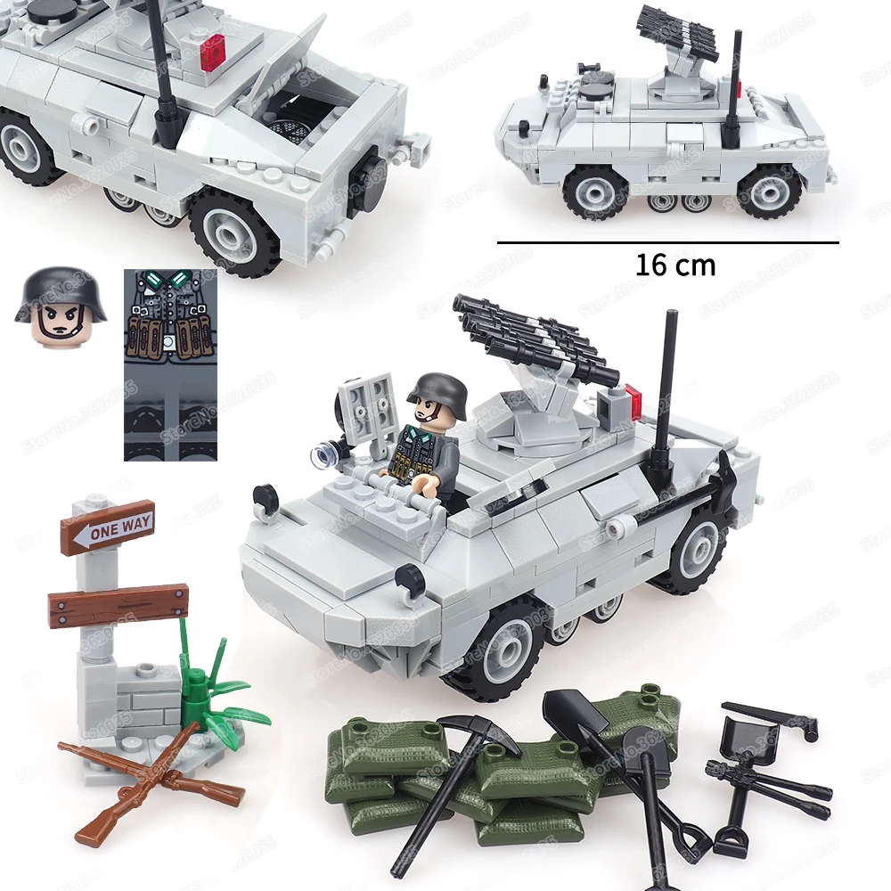 9P184 Anti-tank Armored Reconnaissance Car Building Block WW2 Figures Mini Weapons Amphibious Equipment Model Child Gift Boy Toy