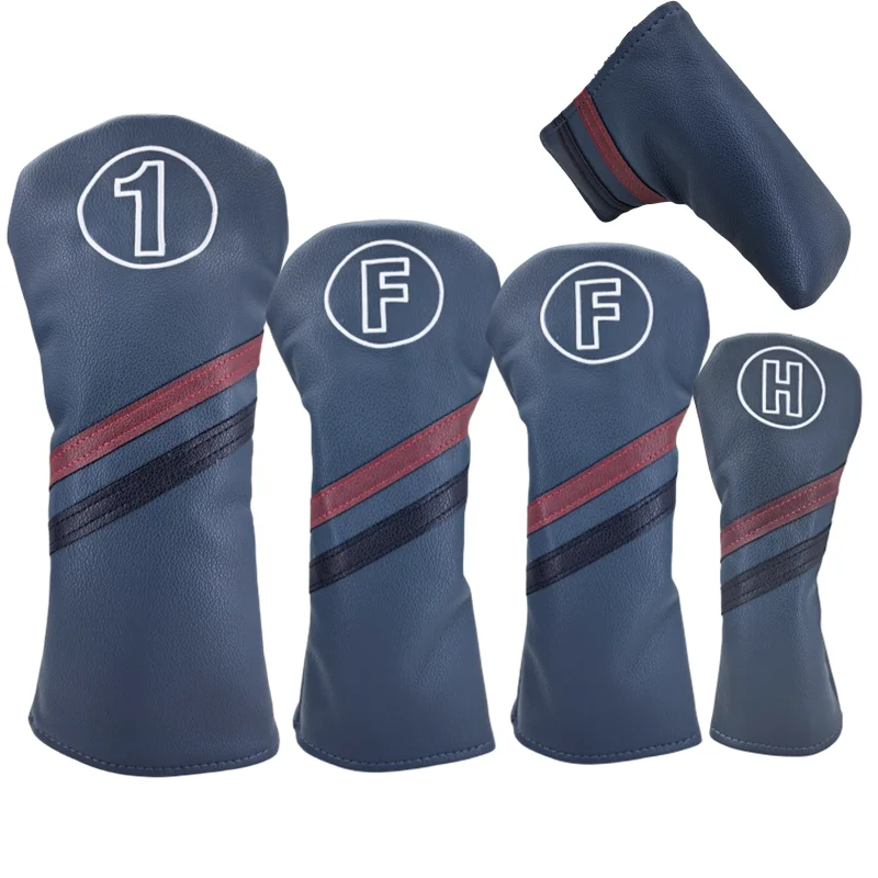 PU Couro Clube de Golfe Capas Cabeça, Fairway Madeiras Tampa, Putter Headcover, 1, 3, 5