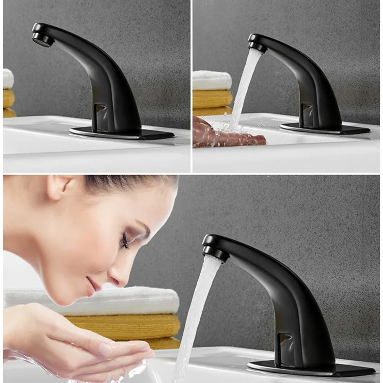 Antique Sensor Bathroom Mixer Faucets Tap Quality Alloy Single Cold Sensor Basin Sink Mixer Faucet Handfree Sensor Bathroom Tap