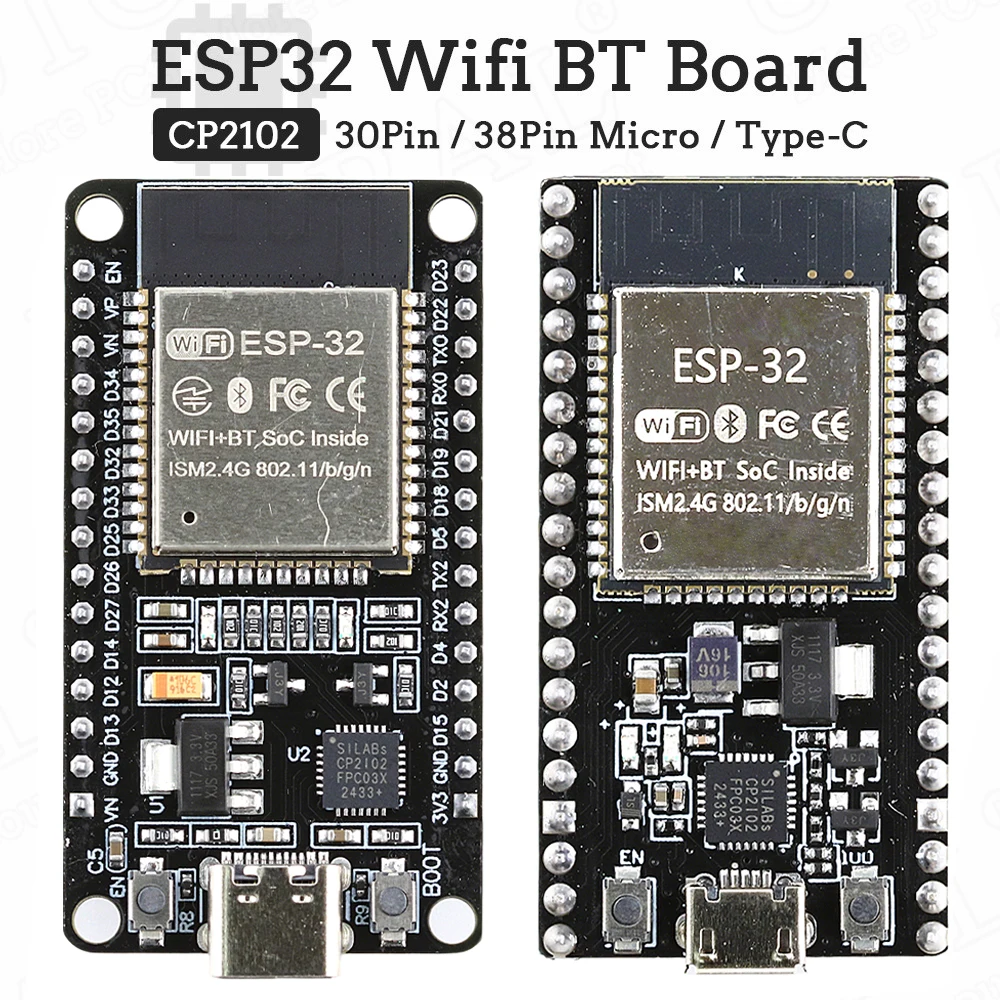 ESP32-CP2102 2.4G WIFI Bluetooth Module Development Board 30Pin 38Pin Micro Type-C ESP-32 Ultra-Low Power Consumption Dual Core