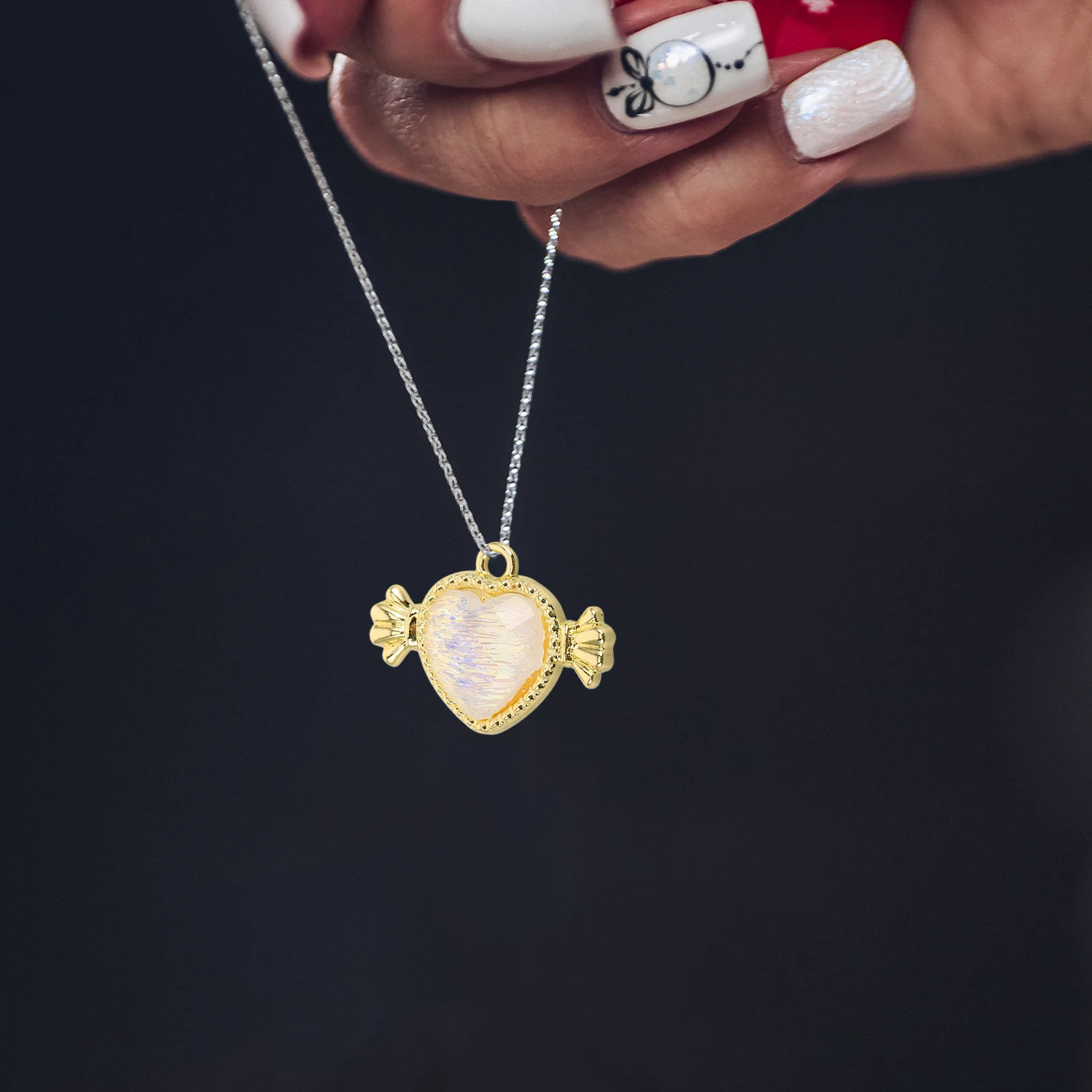 

2Pcs Heart Pendants Valentines Day Charms DIY Jewelry Making Bracelet Necklace Keychain Accessories Heart Beads DIY
