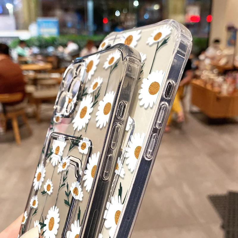 Daisy Flower Phone Case For iPhone 17 Pro Max Air 16e 15 13 14 11 12 16 Pro 7 8 Plus SE XR XS Wallet Card Slot Bag Holder Cover view 5