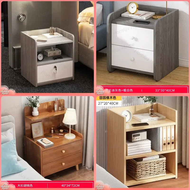 Low Cost Modern Bedside Table with USB Charging Station and Glass Top Smart Nightstand for Bedroom Living Room Small Space