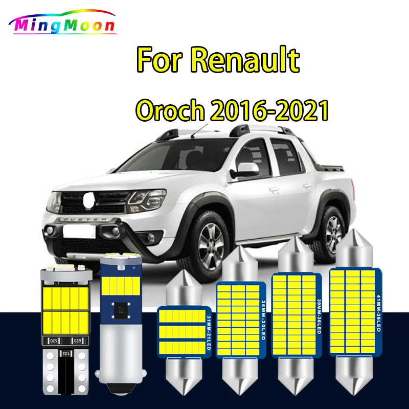 9 pçs led interior cúpula luz da placa de licença kit lâmpada tronco para renault oreg 2016 2017 2018 2019 2020 2021 acessórios do carro canbus