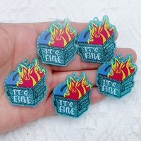 10pcs acrylic flame jewelry necklaces bracelets earrings pendants DIY crafts