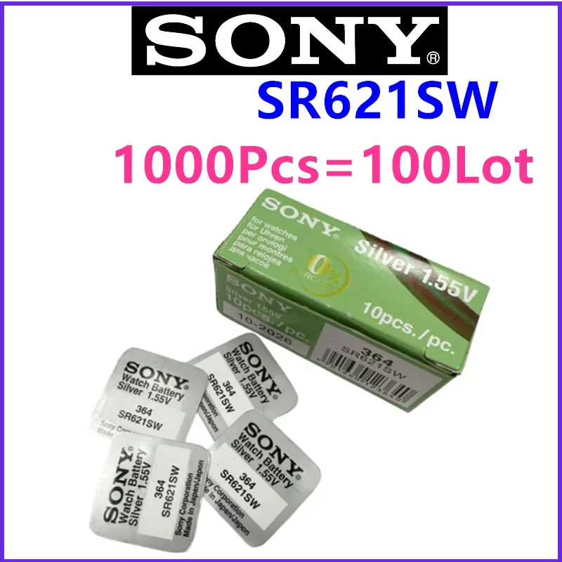 1000PCS Original SONY AG1 LR621 364 164 531 SR621 SR621SW SR60 CX60 Button Battery For Watch Toys Remote Cell Coin Batteries