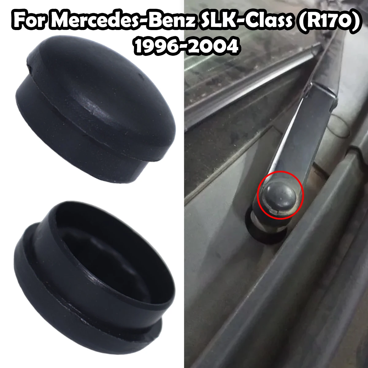 2pc For Mercedes-Benz SLK-Class (R170)1996 1997- 2004 Front Windscreen Wiper Arm Nut Cap Bolt Rocker Cover 133955435 accessories
