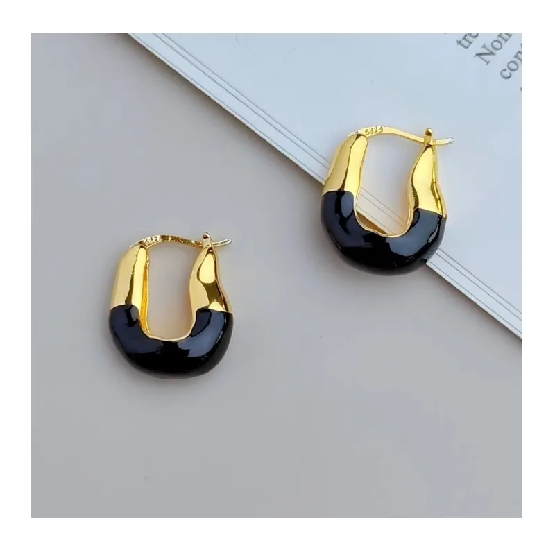 

Fashion Enamel Color Drop Glaze Metal Earrings, High-end Sense Personalized Stud Earrings, Niche Design Exquisite Earrings