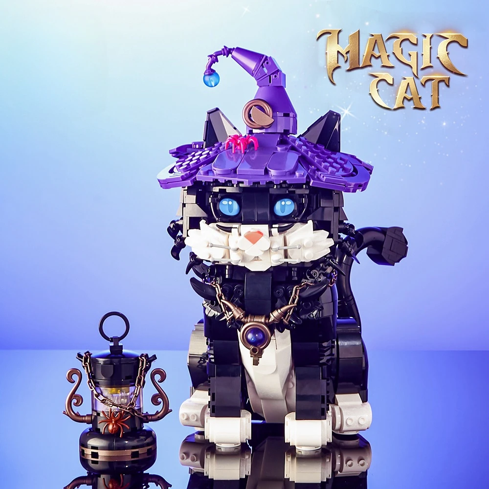 

1128pcs Creative Magic Movie Magic Cat Glowing Building Blocks Set Creative Boys Assembly MOC Model Kids Ideas Birthday Gifts 3+