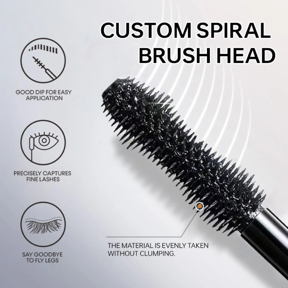 Mascara allungante a prova di sbavature Mascara arricciante a lunga durata senza grumi Volumizzante Allunga le ciglia Mascara riempitivo in fibra