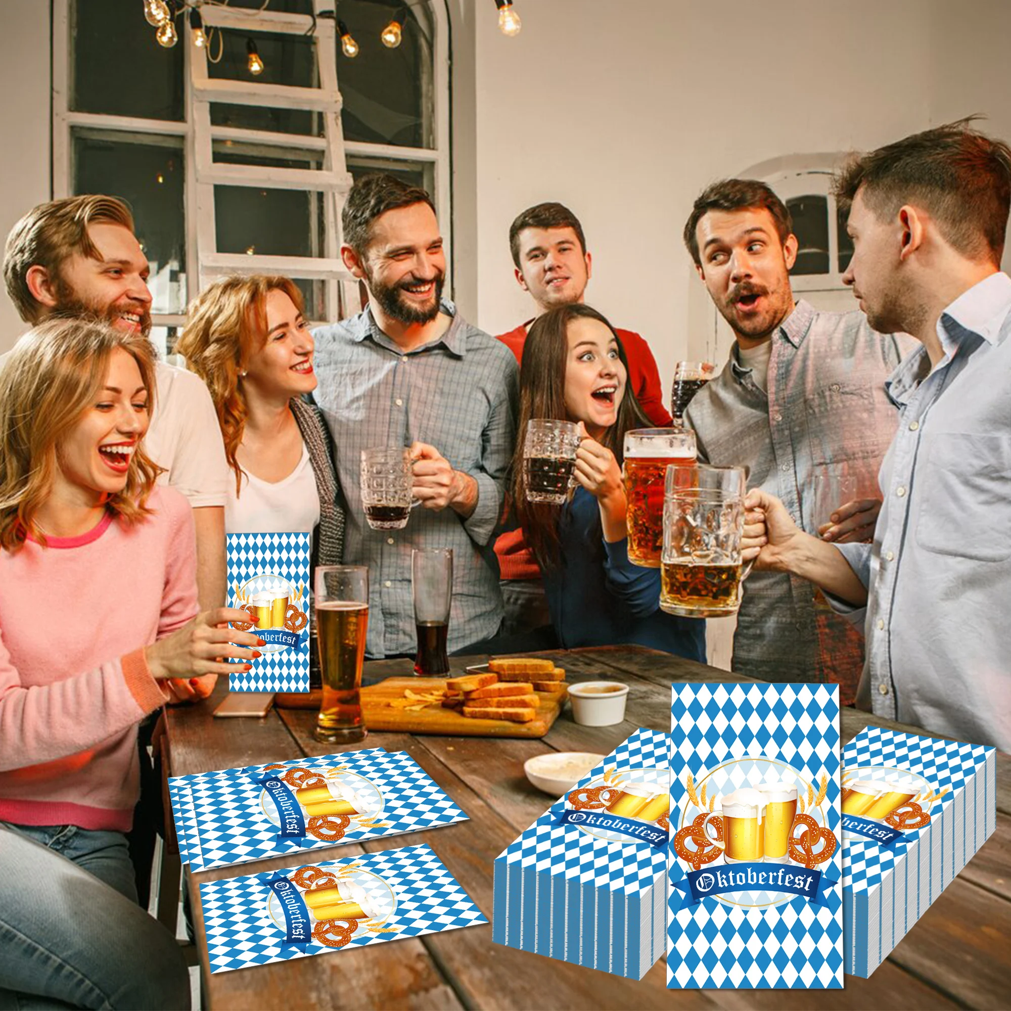 20 Stück Oktoberfest-Gastservietten, Einweg-Seidenpapier, Abendessen, Serviette, Badezimmer, Handtücher für deutsche Bier, Festival, Party – Detail 8
