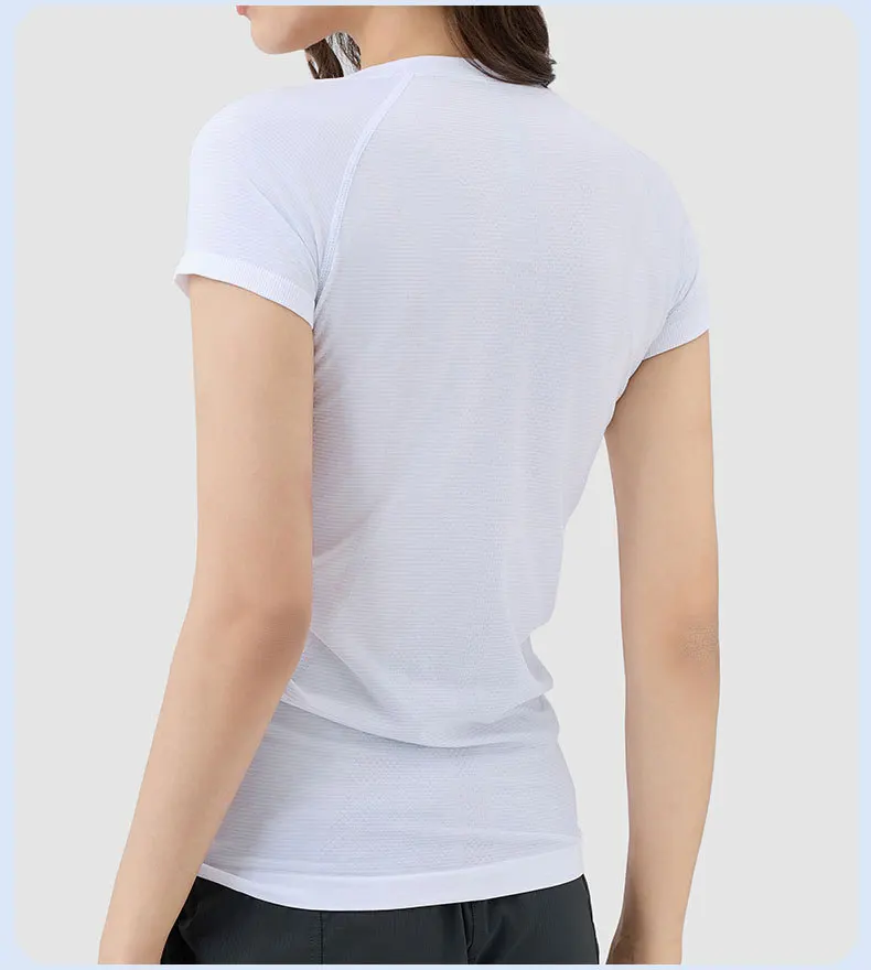 Women Quick Dry Short Sleeve Workout Shirts Slim Fit Gym Fitness T-Shirts Running Sports Top Cotton Basic Tee Tops Female