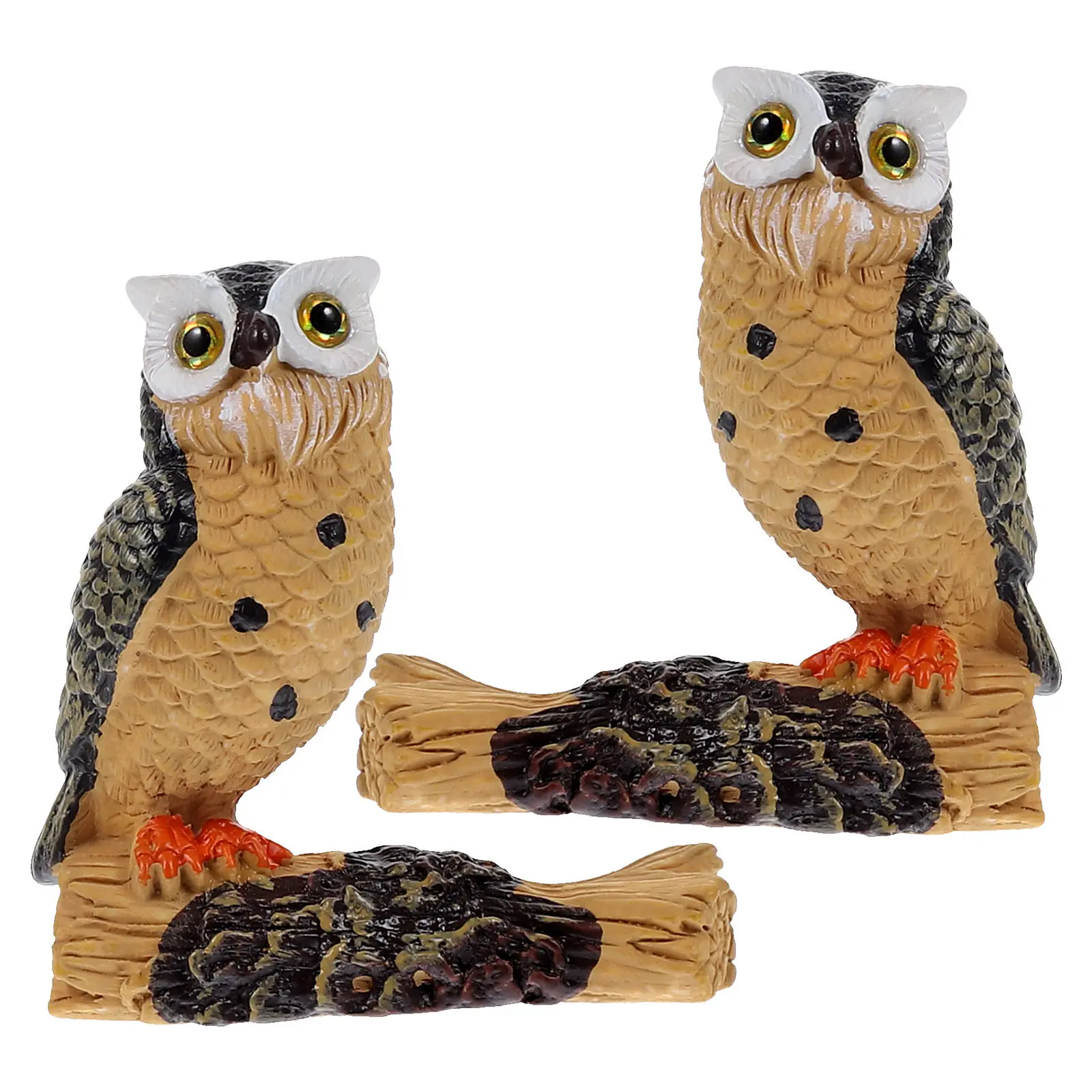 

2 шт. миниатюрные реалистичные фигурки сов, декоративные статуэтки животных для дома, сада, двора, стола, мини-фигурки сов для домашнего декора